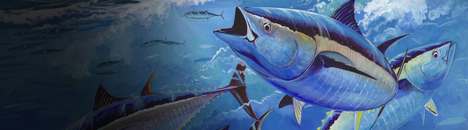 Guy Harvey painting of Tuna swimming