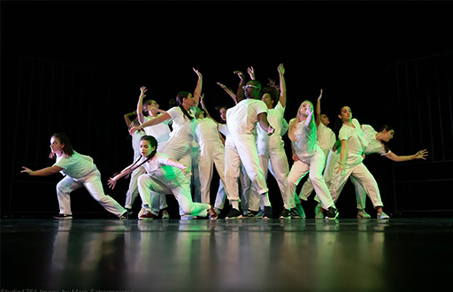 students dancing on stage