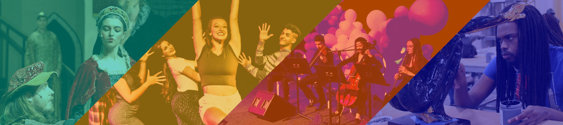 Colorful collage of students participating in DCMA programs